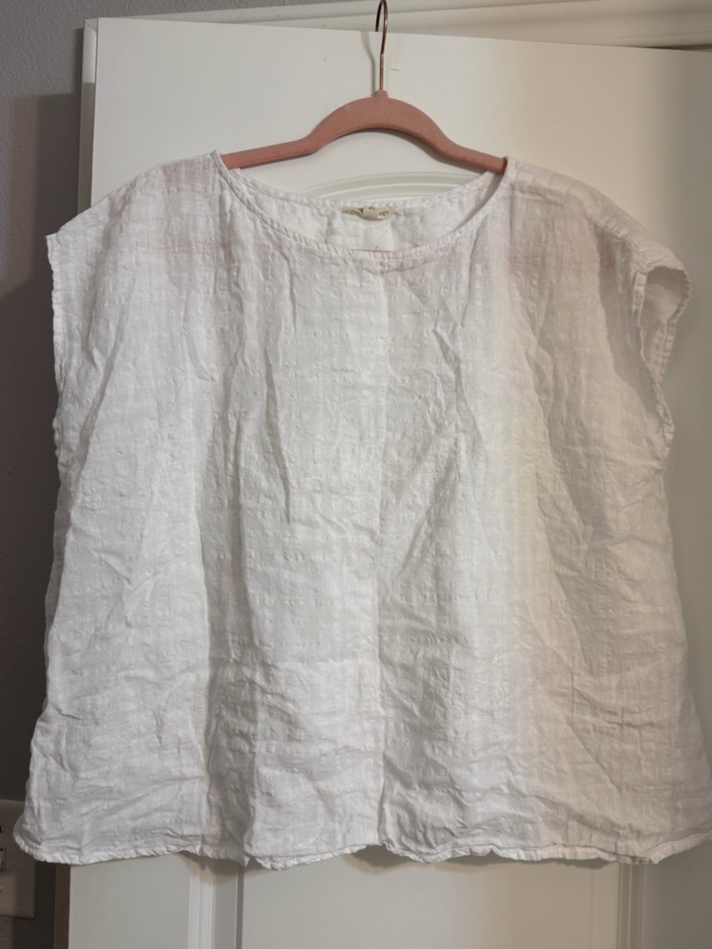 Eileen Fisher White Lightweight Linen Blend Women's Top